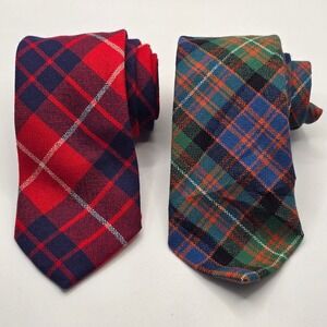 Hamilton Macdonell Of Glengarry Wool Tie Set Mens Tartan Plaid Made in Scotland